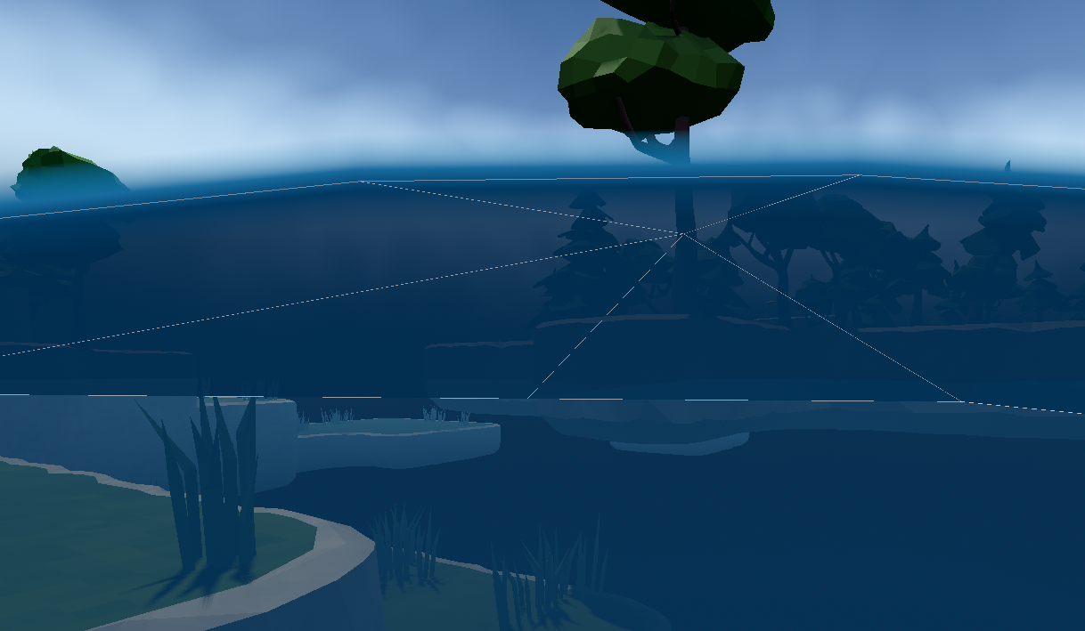Height-map displaced waterline post-process shader.